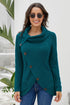 Buttoned Wrap Turtleneck Sweater