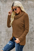 Buttoned Wrap Turtleneck Sweater