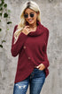 Buttoned Wrap Turtleneck Sweater