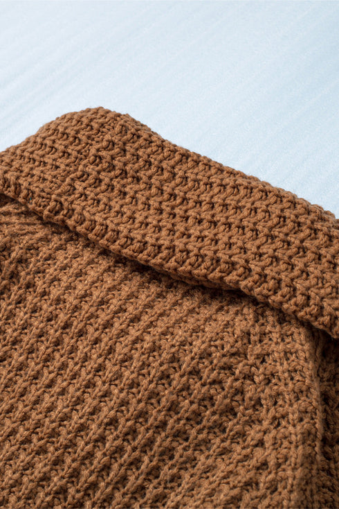 Buttoned Wrap Turtleneck Sweater