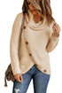 Buttoned Wrap Turtleneck Sweater