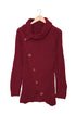 Buttoned Wrap Turtleneck Sweater