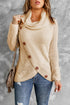 Buttoned Wrap Turtleneck Sweater
