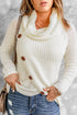Buttoned Wrap Turtleneck Sweater