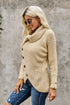 Buttoned Wrap Turtleneck Sweater