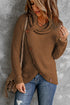 Buttoned Wrap Turtleneck Sweater