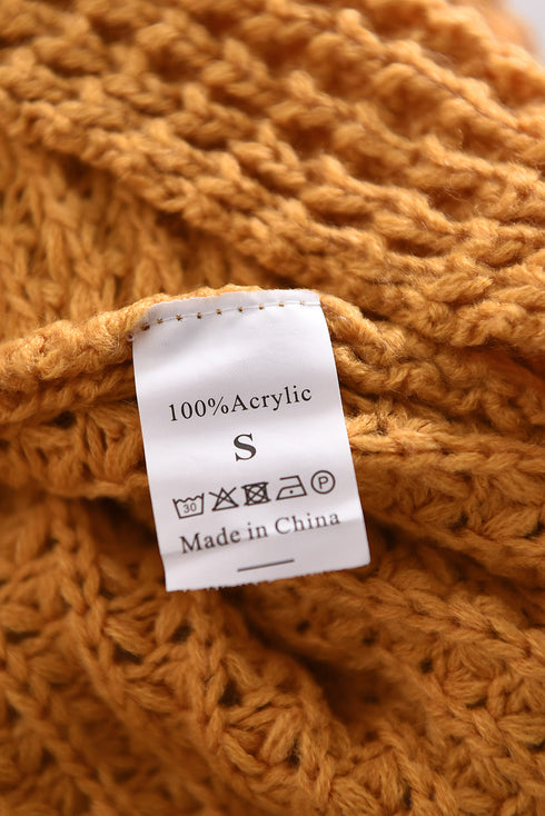 Buttoned Wrap Turtleneck Sweater