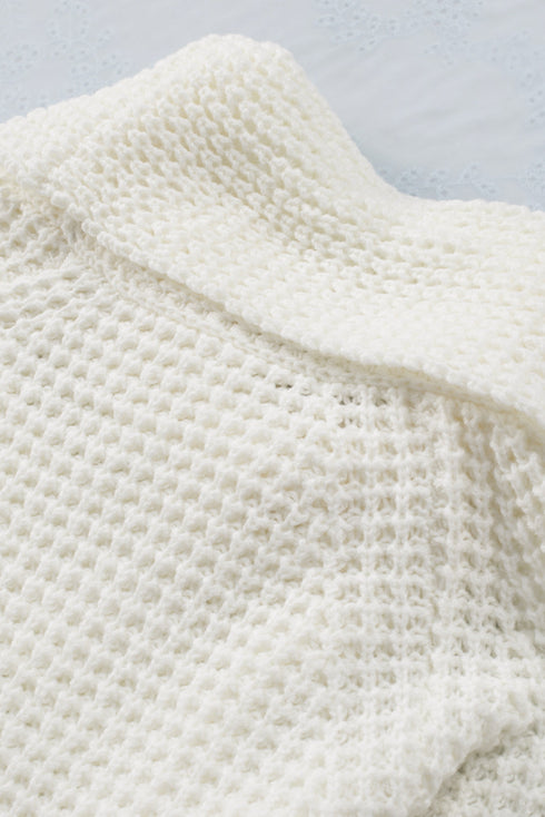 Buttoned Wrap Turtleneck Sweater