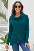 Buttoned Wrap Turtleneck Sweater