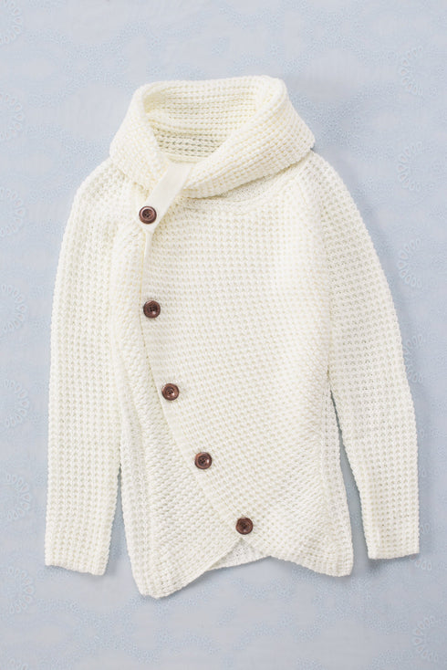 Buttoned Wrap Turtleneck Sweater
