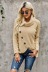 Buttoned Wrap Turtleneck Sweater