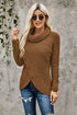 Buttoned Wrap Turtleneck Sweater
