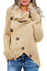 Buttoned Wrap Turtleneck Sweater