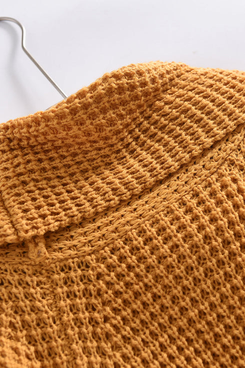 Buttoned Wrap Turtleneck Sweater