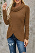 Buttoned Wrap Turtleneck Sweater