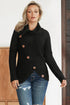 Buttoned Wrap Turtleneck Sweater