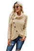 Buttoned Wrap Turtleneck Sweater