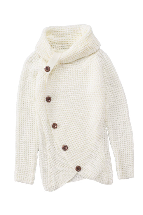 Buttoned Wrap Turtleneck Sweater