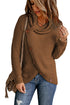 Buttoned Wrap Turtleneck Sweater