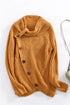 Buttoned Wrap Turtleneck Sweater