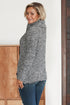 Buttoned Wrap Turtleneck Sweater