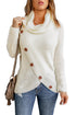 Buttoned Wrap Turtleneck Sweater