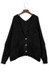 Buttons Front Pocketed Sweater Cardigan