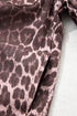 Leopard Print Oversized Patch Pocket Long Sleeve Denim Jacket