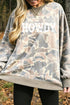 Polyester Howdy Graphic Camo Print Tunic Sweatshirt