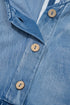 Ruffled Short Sleeve Button V Neck Wide Leg Denim Jumpsuit