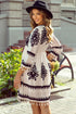 Abstract Print Fringe Tassel Bohemian Western Mini Dress