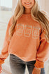 Polyester Ribbed Textured Embroidered Drinks Graphic Sweatshirt