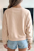 Horseshoe Embroidered Patch Graphic Drop Shoulder Sweatshirt