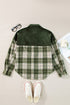 Mixed Patchwork Snap Button Casual Plaid Shacket
