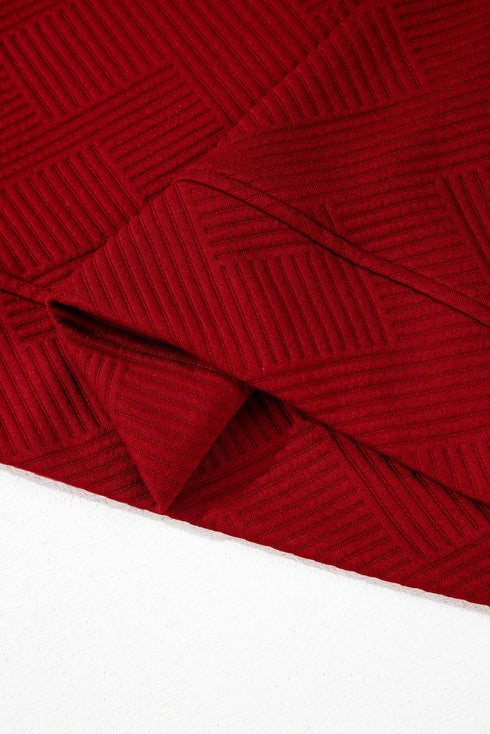 Textured Solid Loose Fit Wide Leg Pant Set