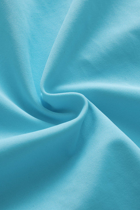 Ribbed Texture Blouson Fit Square Neck Tankini Top