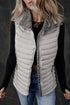 Plush Collar Quilted Zip Front Puffer Vest