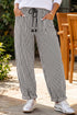 Southern Belle Striped Drawstring Loose Denim Pants