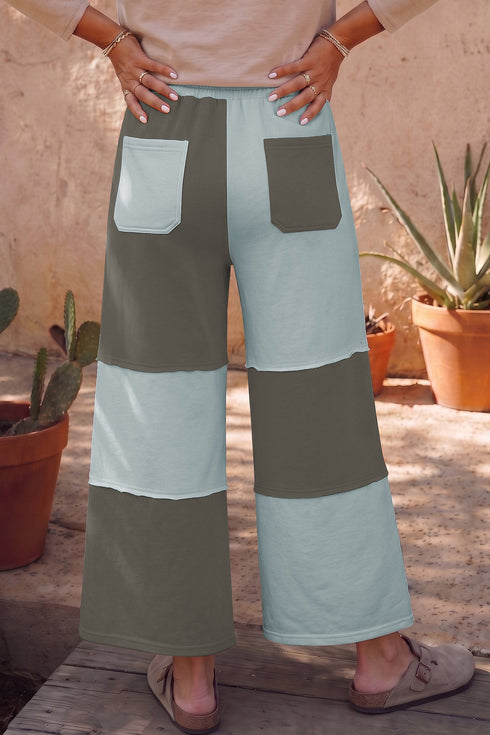 Raw Seam Ankle Length Wide Leg Pants