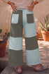 Raw Seam Ankle Length Wide Leg Pants