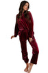 Plush Velvet Long Sleeve Top And Pant Set