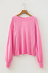 Backless Round Neck Drop Shoulder Long Sleeve Pullover Sweater