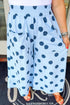 Polka Dot Elastic Waist Wide Leg Pants