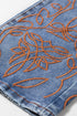 Embroidered Western Flare Leg Detail Jeans