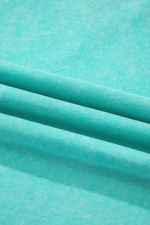 Acid Wash Star Applique Rolled Trim Pants Set