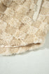 Checkered Corduroy Trim Metal Button Sherpa Jacket