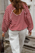 Unexpected Open Back Cutout Striped Relaxed Top