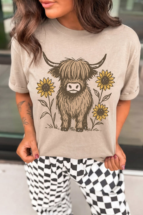 Highland Cow Western Southern Belle Graphic Tee
