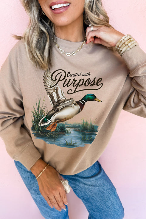 Created Purpose Western Mallard Graphic Pullover Sweatshirt