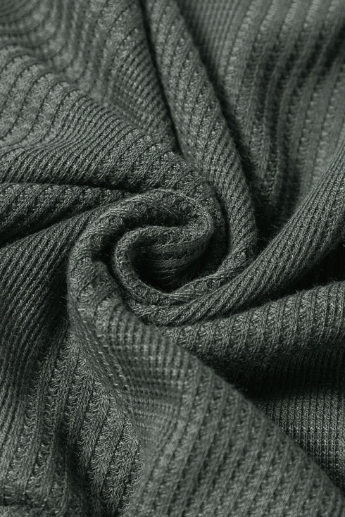 Textured Ribbed Ruffle Tank Top Wide Leg Pant Set